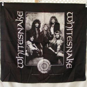 WHITESNAKE Satin Banner/Flag, OS, 1988, Black, Coverdale, Vandenberg, Aldridge